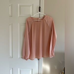Calvin Klein Ballet Pink Longe Sleeve Blouse Size M